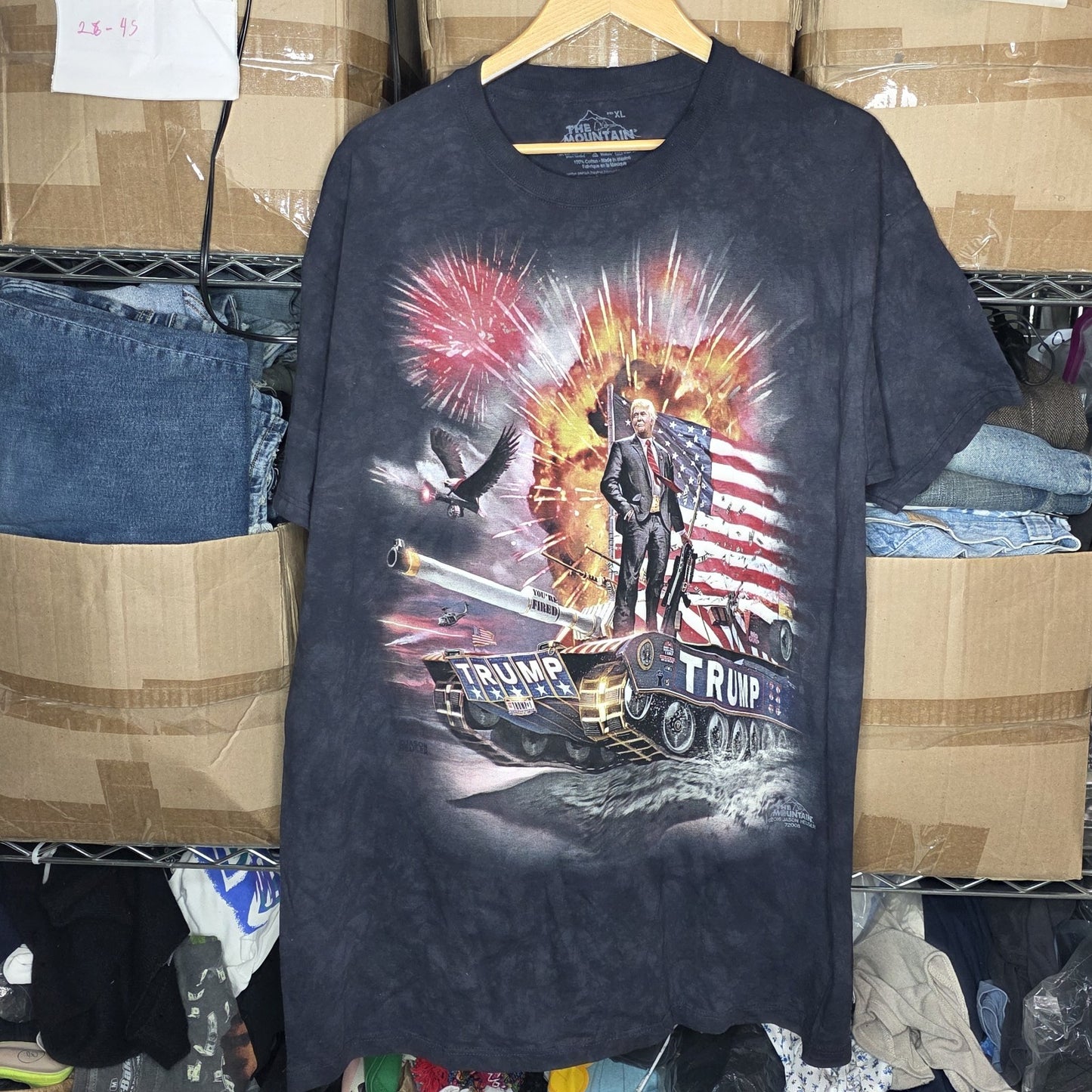 Donald trump The Mountain Shirt Mens XL Black Big Print 2016 USA 47 president