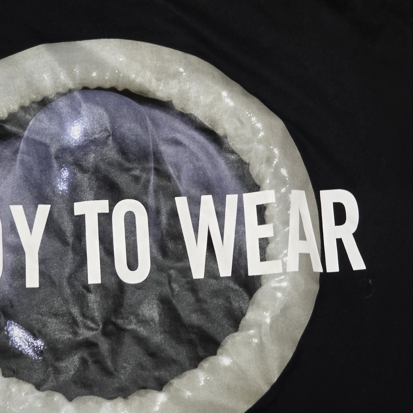 Moschino x H&M Limited Edition Mens Med Shirt Condom Graphic Black Tee Sex Joke