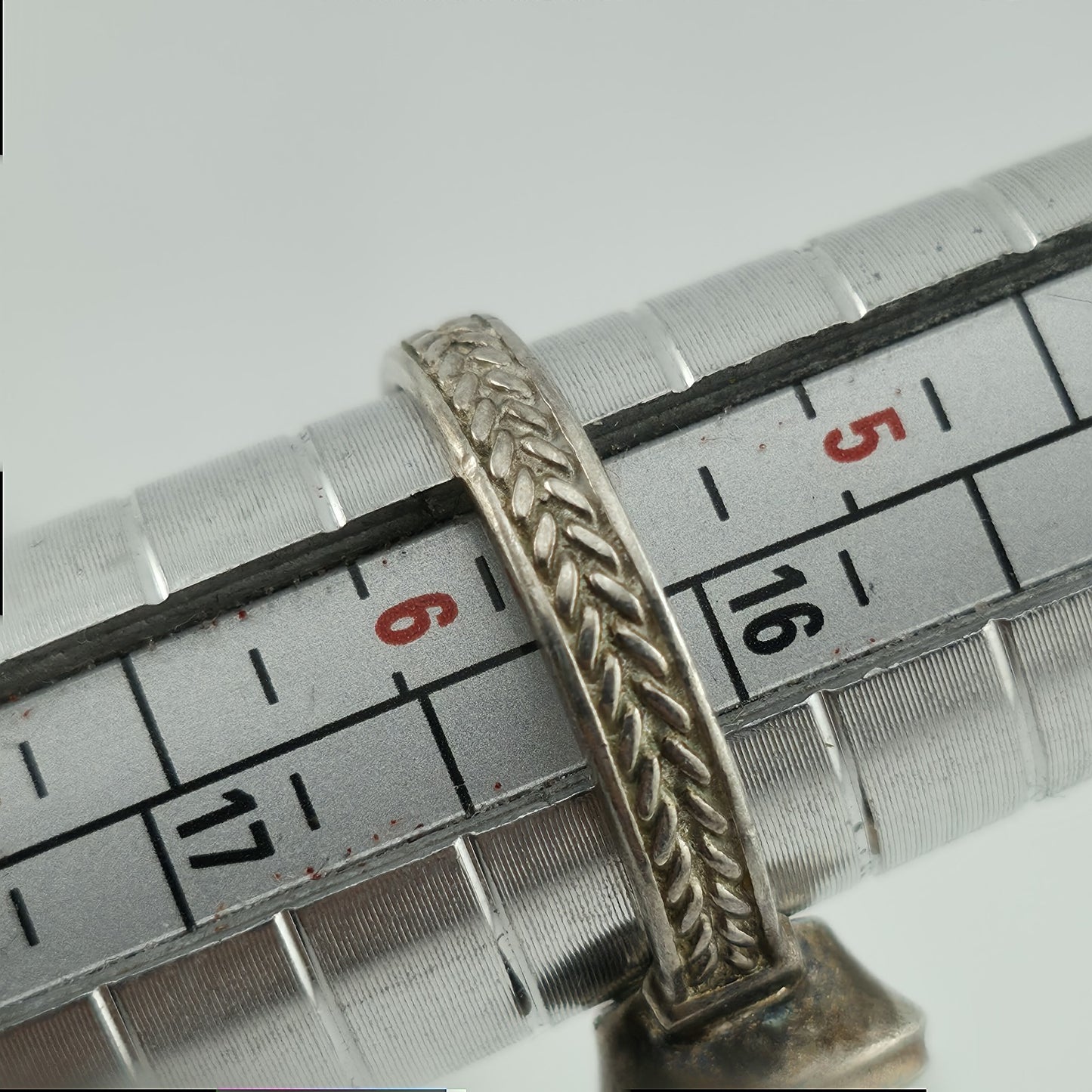 SeidenGang Ring Sterling Aquamarine Blue Stone Size 5.75 Patina