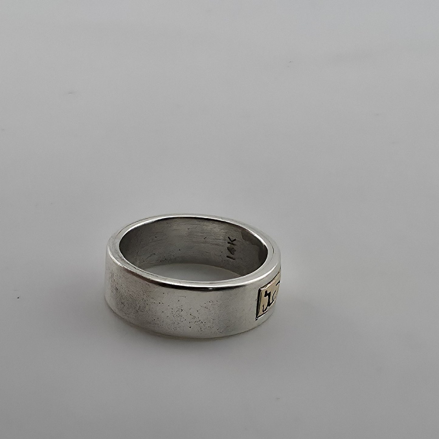 P Skeets Navajo Sterling Silver 14K Gold Kokopelli Band Ring Southwest Size 5.5