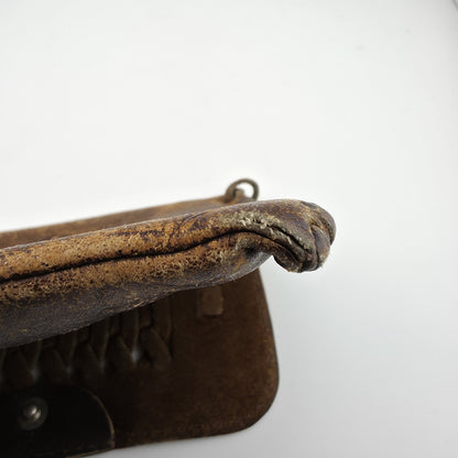 Purse Tiny Crossbody Sandalwood Cowhide Leather made in Brazil Vintage Worn 5x5
