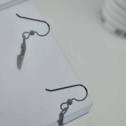 Vintage Sterling Silver Knife Dangle Earrings Unique Mini Blade Drop