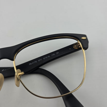 Ray-Ban RB4175 877 Eyeglass Frames Black Gold 57-16 145 Italy w/ Case No Lenses