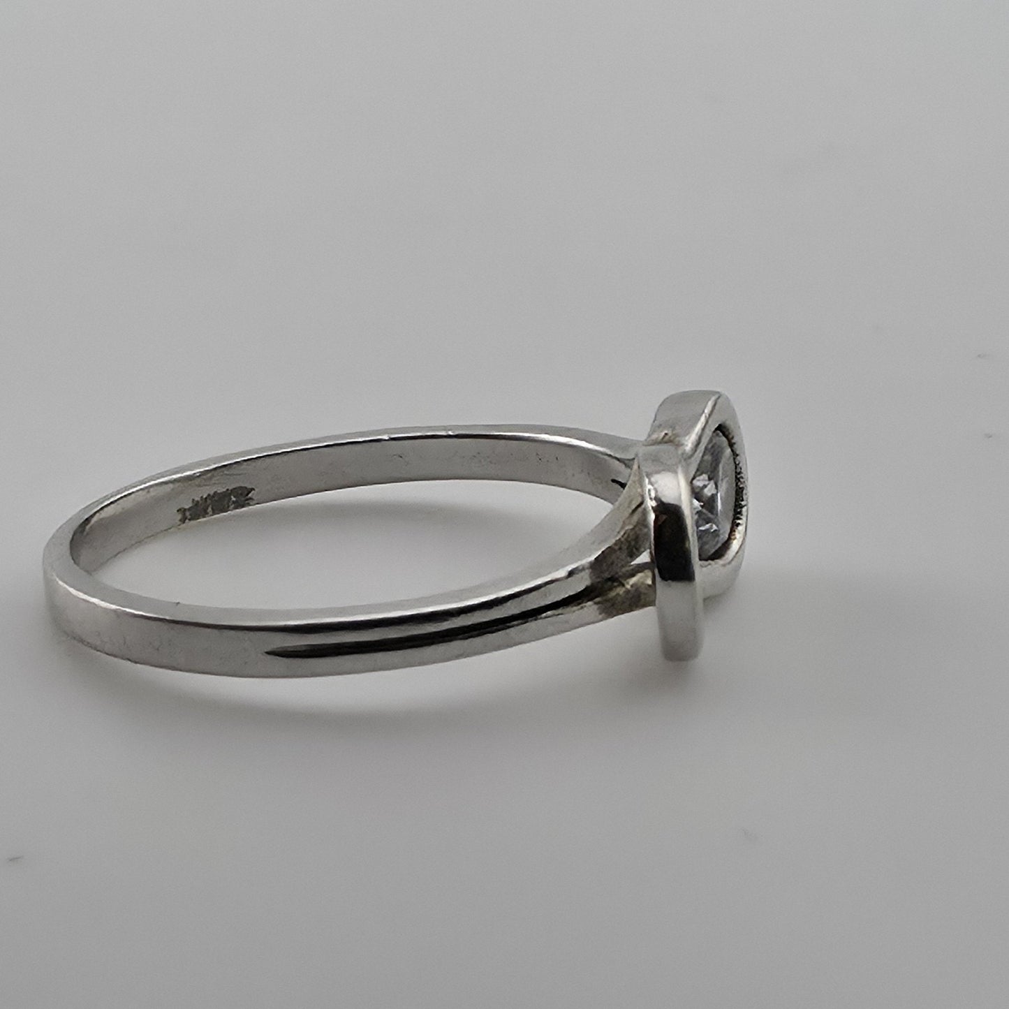 Infinity Knot Ring 925 Sterling Silver CZ Solitaire Size 6.5 Minimalist Jewelry