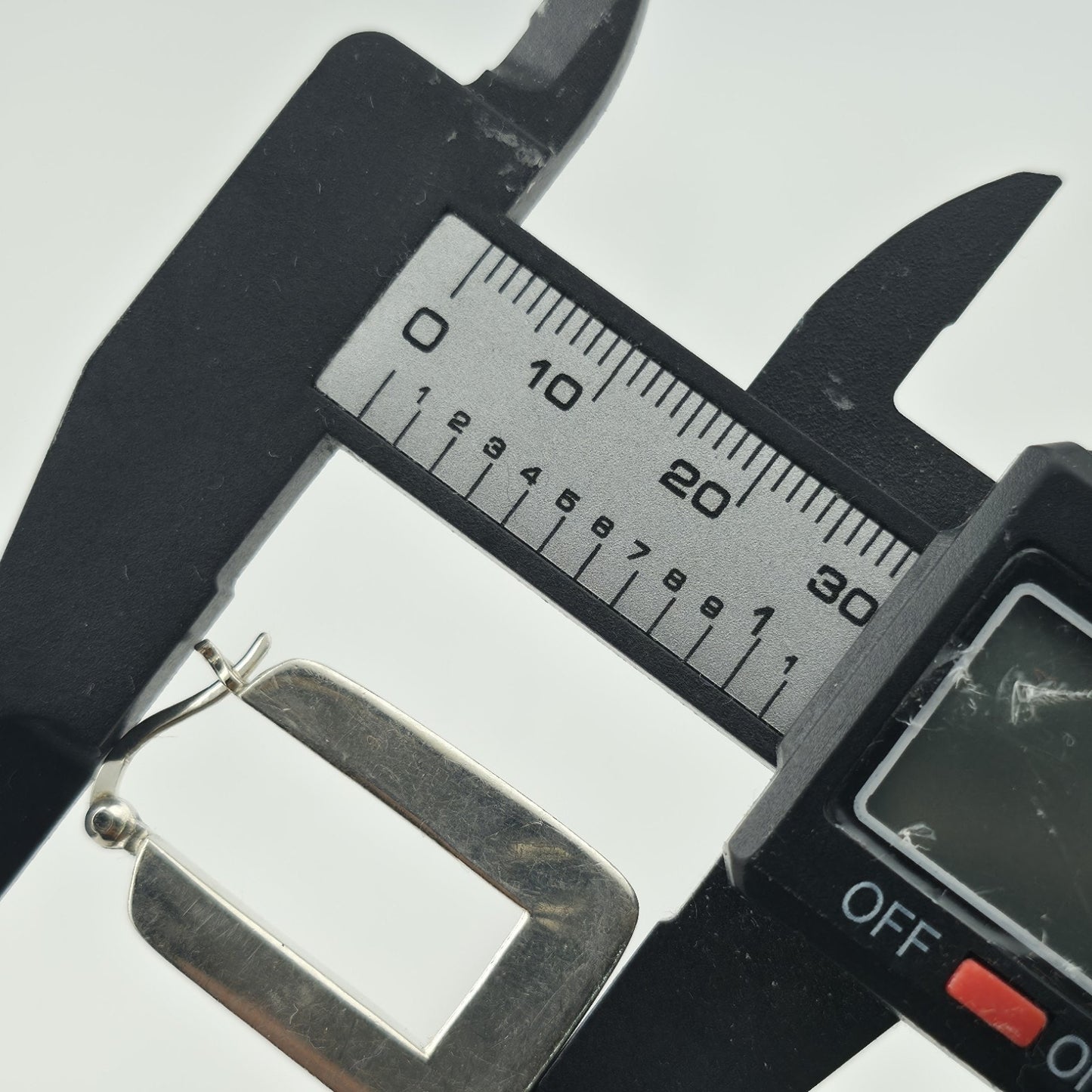 Sterling Silver 925 Rectangle Hoop Earrings Minimalist Geometric Dangle