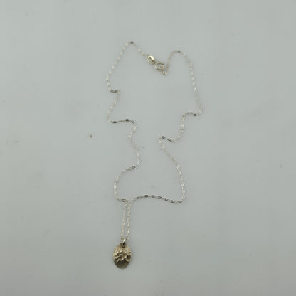 Sterling Silver Abstract Pendant 925 Chain Necklace Modern Minimalist 14"