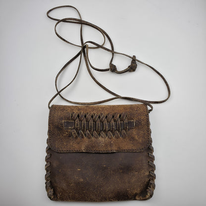 Crossbody Sandalwood Cowhide Leather bag