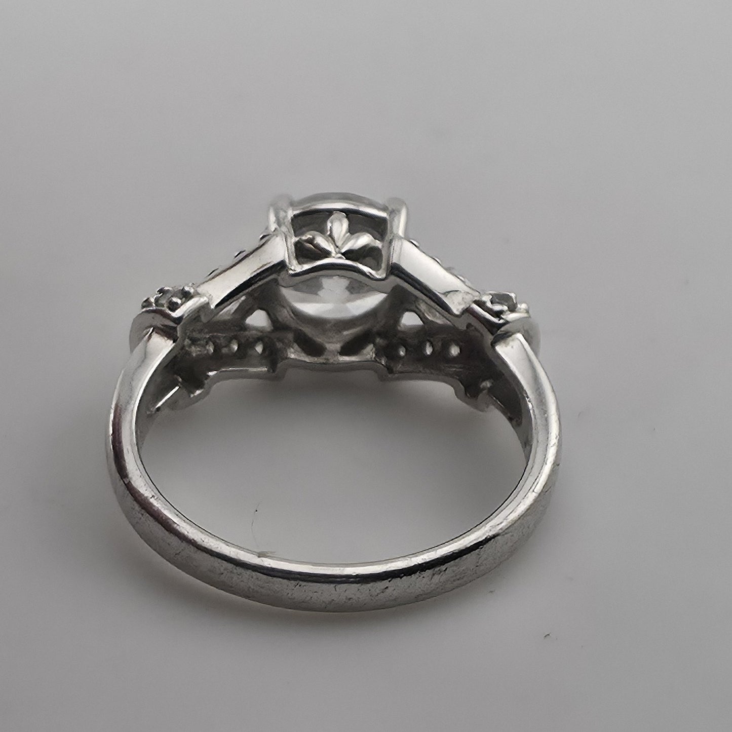 Vintage Sterling Silver PAJCZ CZ Engagement Ring Size 6.75 Statement Ring