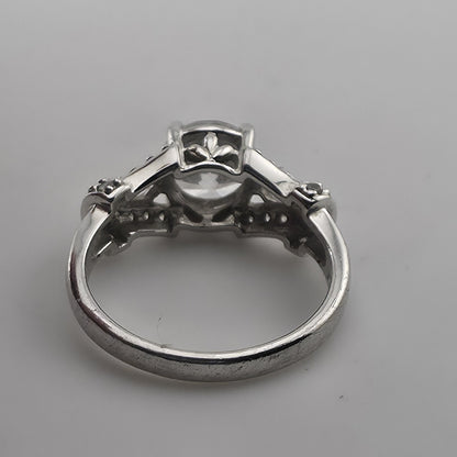Vintage Sterling Silver PAJCZ CZ Engagement Ring Size 6.75 Statement Ring