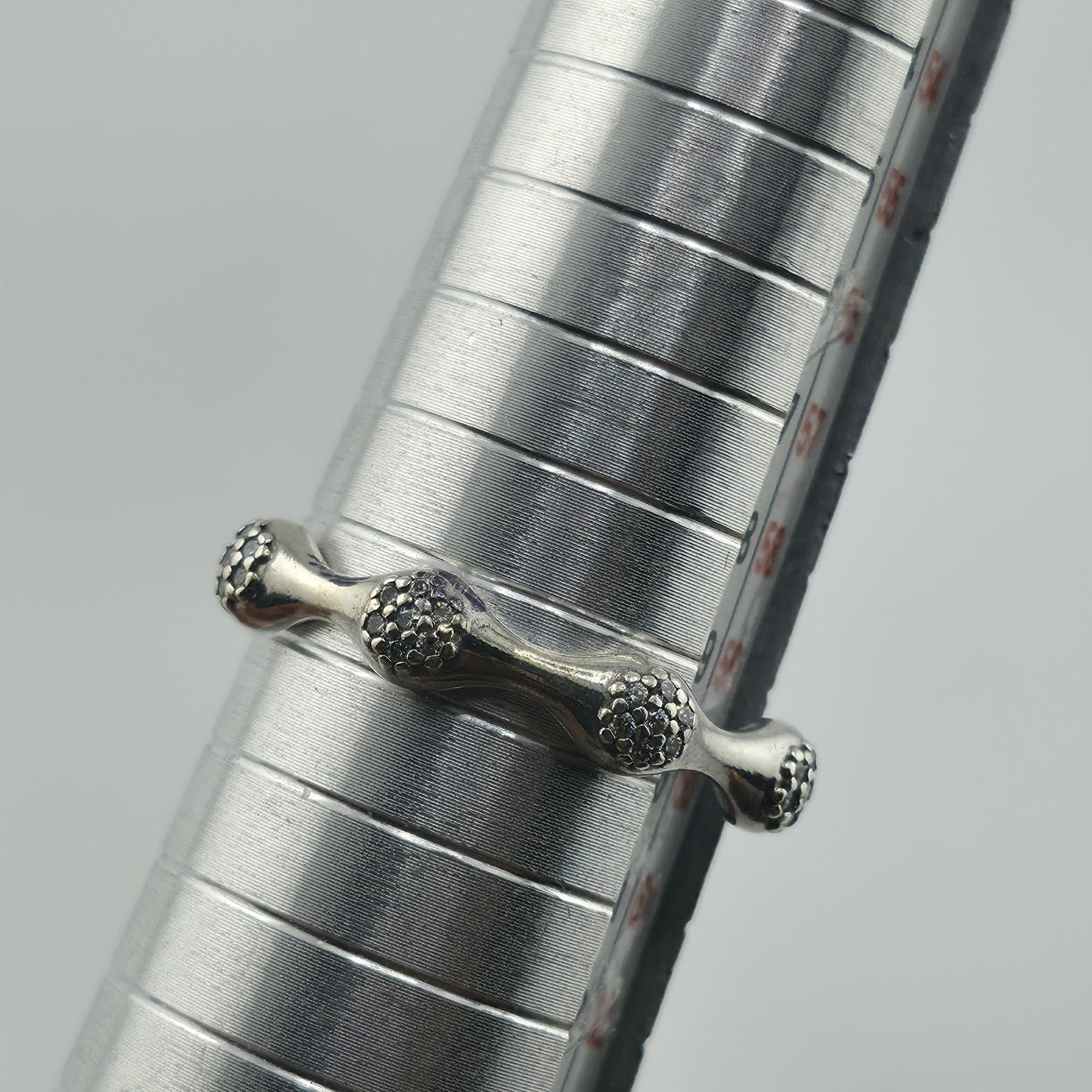 Pandora Pave LovePods Ring Size 9 Sterling Silver CZ Modern Designer 925 ALE