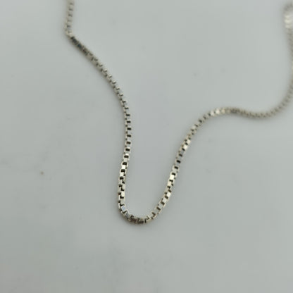 Sterling Silver 925 Italy Box Chain Necklace Approx 16” Dainty Minimalist Chain