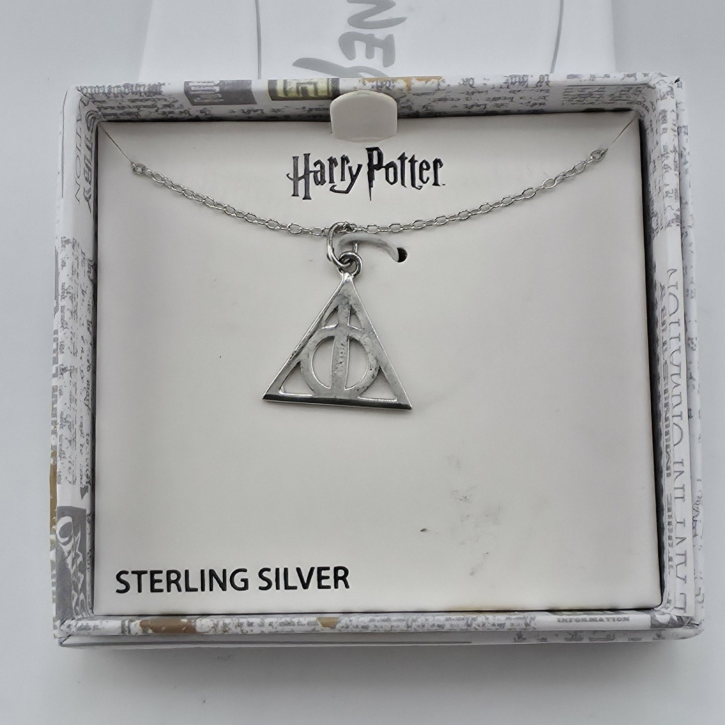 Harry Potter Deathly Hallows Sterling Silver Necklace 16” Chain NEW 925 Jewelry