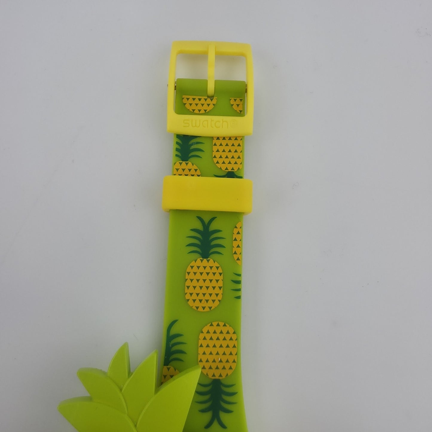 Swatch Originals Exotic Taste Pineapple Watch Green Strap Removable Bezel New