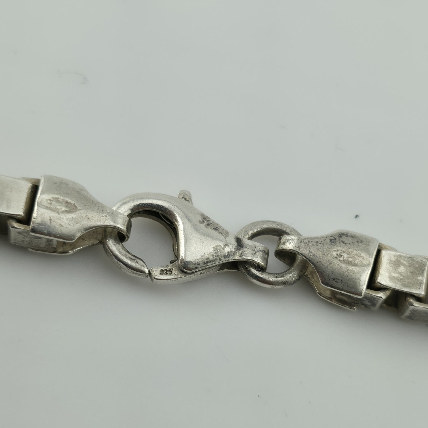 Sterling Silver 925 Box Chain Necklace 24” 4.4mm 65.4g Vintage Italy Patina