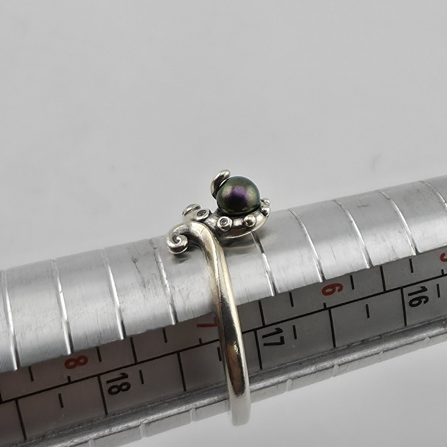 Pandora Disney The Little Mermaid Ursula Sterling Silver Ring Purple Pearl 7 New