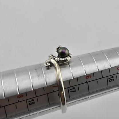 Pandora Disney The Little Mermaid Ursula Sterling Silver Ring Purple Pearl 7 New