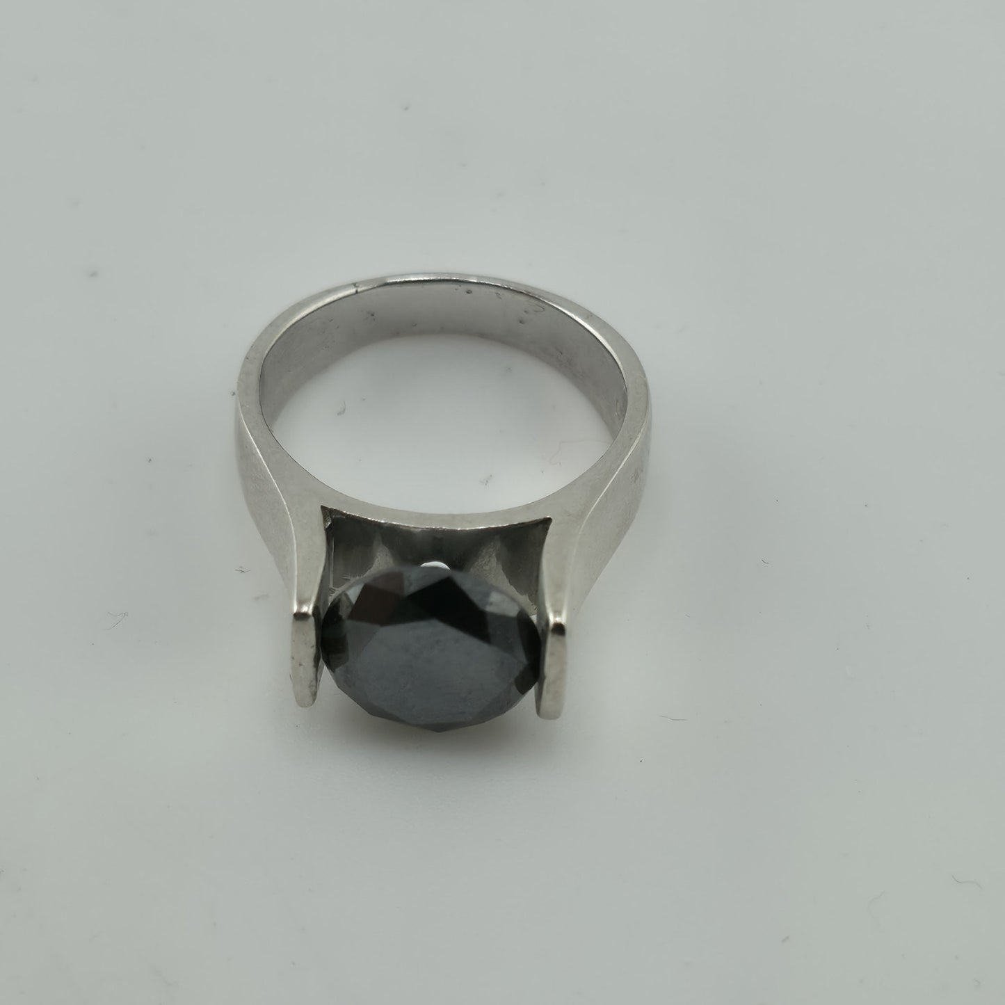 2.5 Ct Black Color Solitaire Moissanite Engagement Ring Sterling Silver Size 7