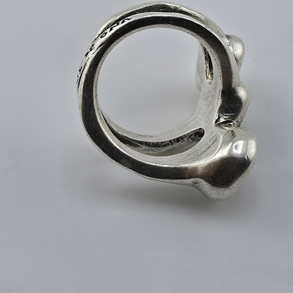 UNOde50 Sterling Silver Triple Crystal Ring Size 6.25 handmade Spain Alterego