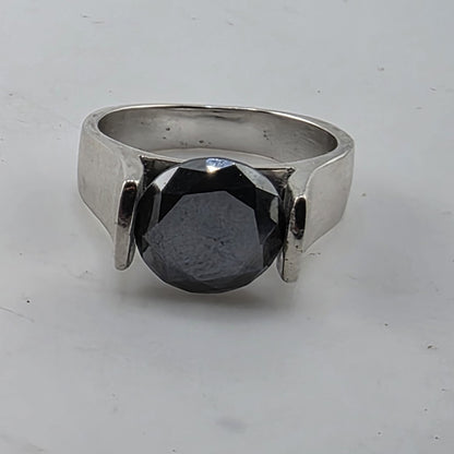 2.5 Ct Black Color Solitaire Moissanite Engagement Ring Sterling Silver Size 7