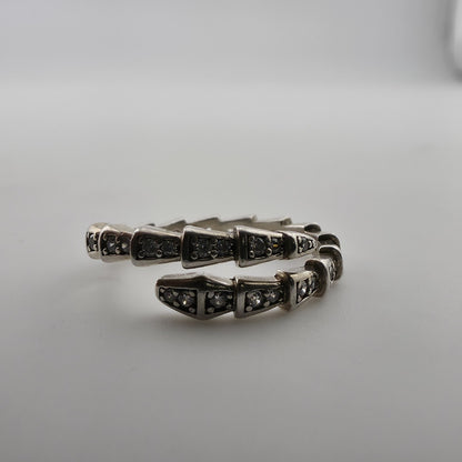 Sterling Silver Adjustable Ring with Pave Accents Missing Stones Size 7 Jewelry