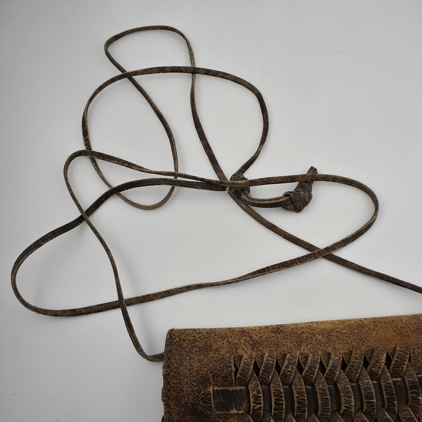 Purse Tiny Crossbody Sandalwood Cowhide Leather made in Brazil Vintage Worn 5x5