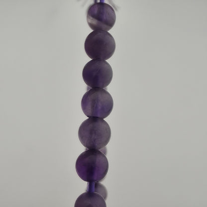 Vintage Amethyst Beaded Stretch Bracelet 4.48mm Purple Gemstone 6.75" Jewelry