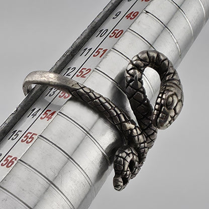 925 Sterling Silver Snake Ring Adjustable Coiled Serpent Wrap Vintage