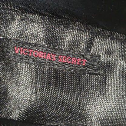 Victoria’s Secret Black Ruffle Shoulder Bag Gold Trim Y2K Clutch Purse Vintage