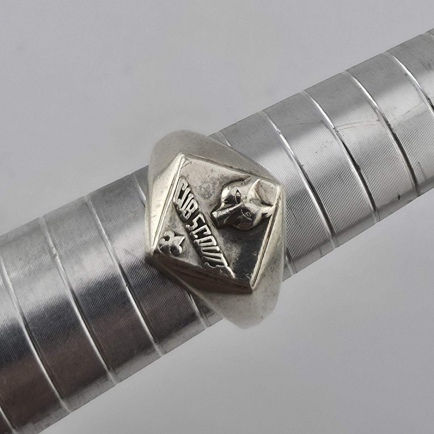 Boy Scouts Sterling Silver Ring Size 7 BSA Wolf Cub Scout Fleur De Lis Jewelry