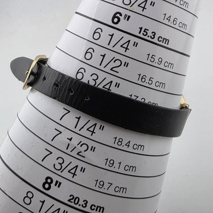 Vintage Timex Quartz Women's Gold Tone Dress Watch Black Strap Runs 6.75 Wrist