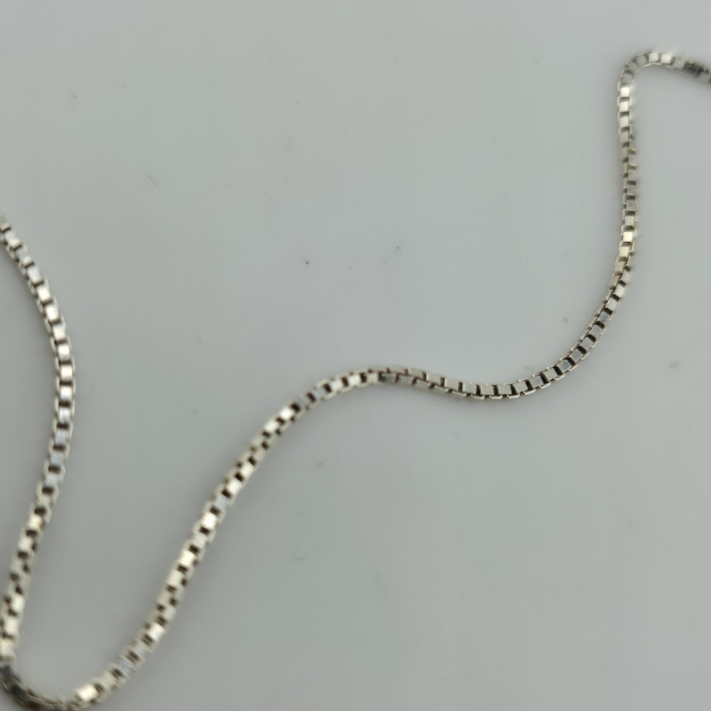 Sterling Silver 925 Italy Box Chain Necklace Approx 16” Dainty Minimalist Chain