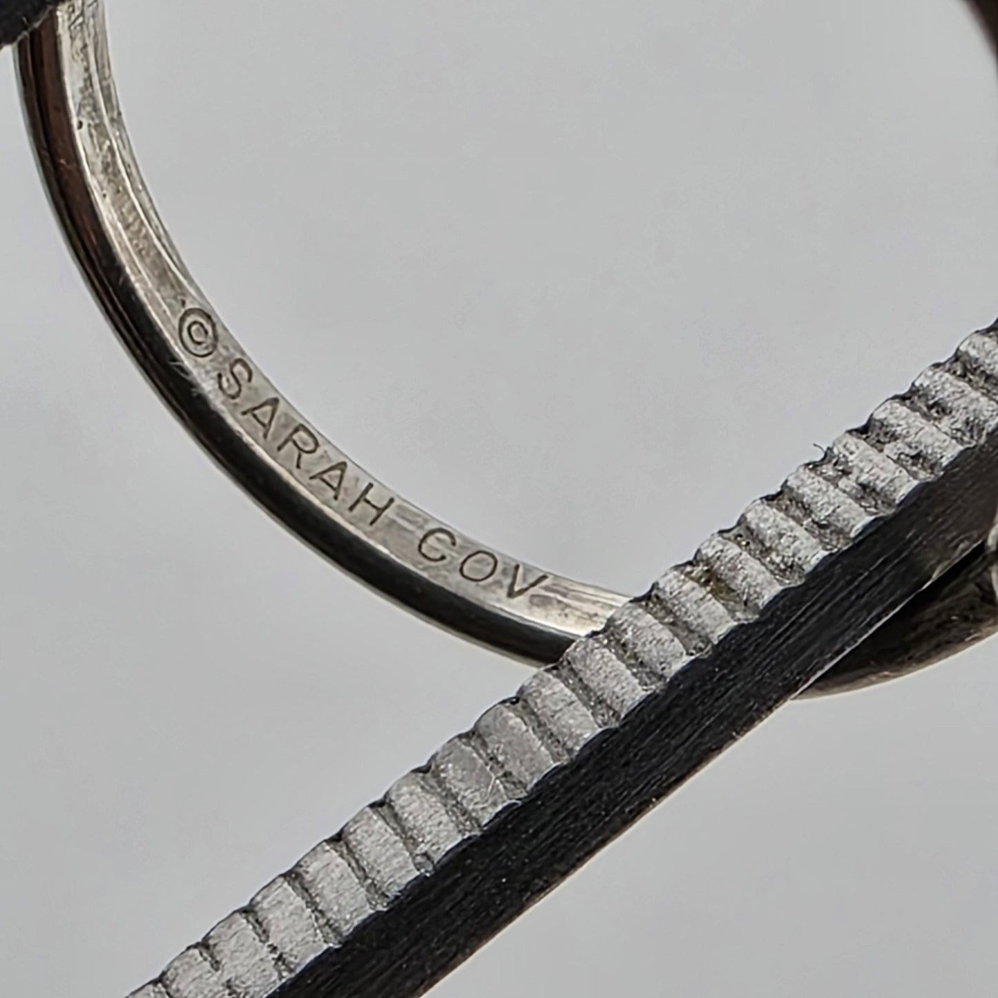 Vintage Sterling Silver Ring SARAH COVENTRY Emerald-Cut Garnet Solitaire 7.75