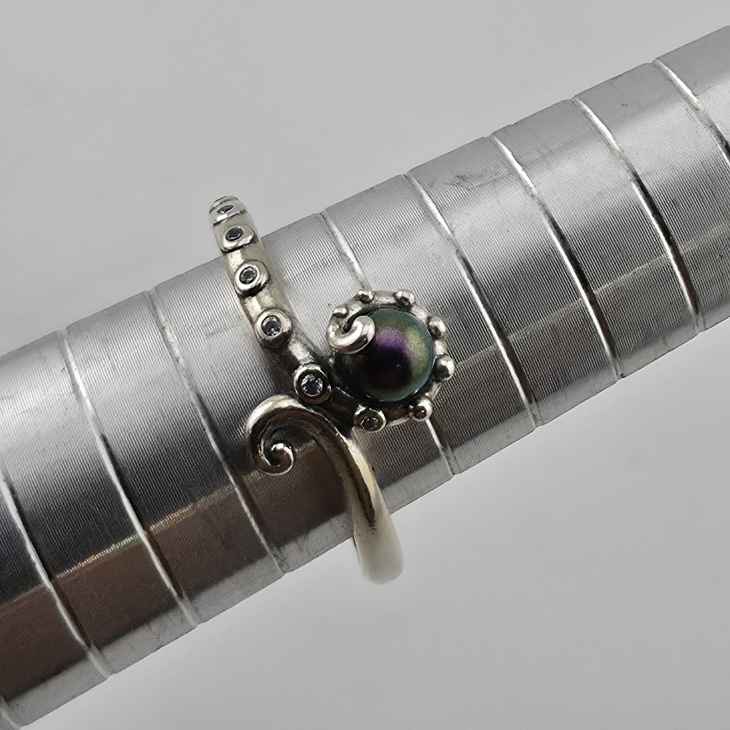 Pandora Disney The Little Mermaid Ursula Sterling Silver Ring Purple Pearl 7 New