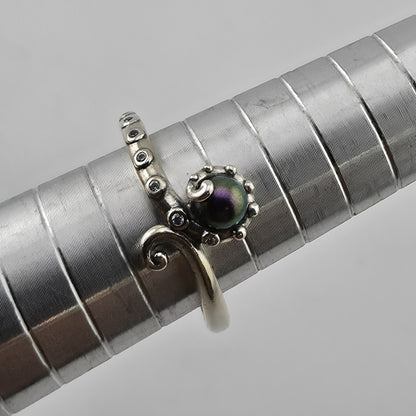 Pandora Disney The Little Mermaid Ursula Sterling Silver Ring Purple Pearl 7 New
