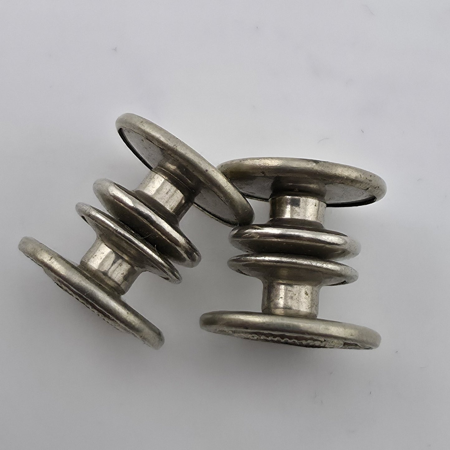 Vintage Silver Plated Glass Cufflinks Yellow Retro Atomic Mid Century Formal