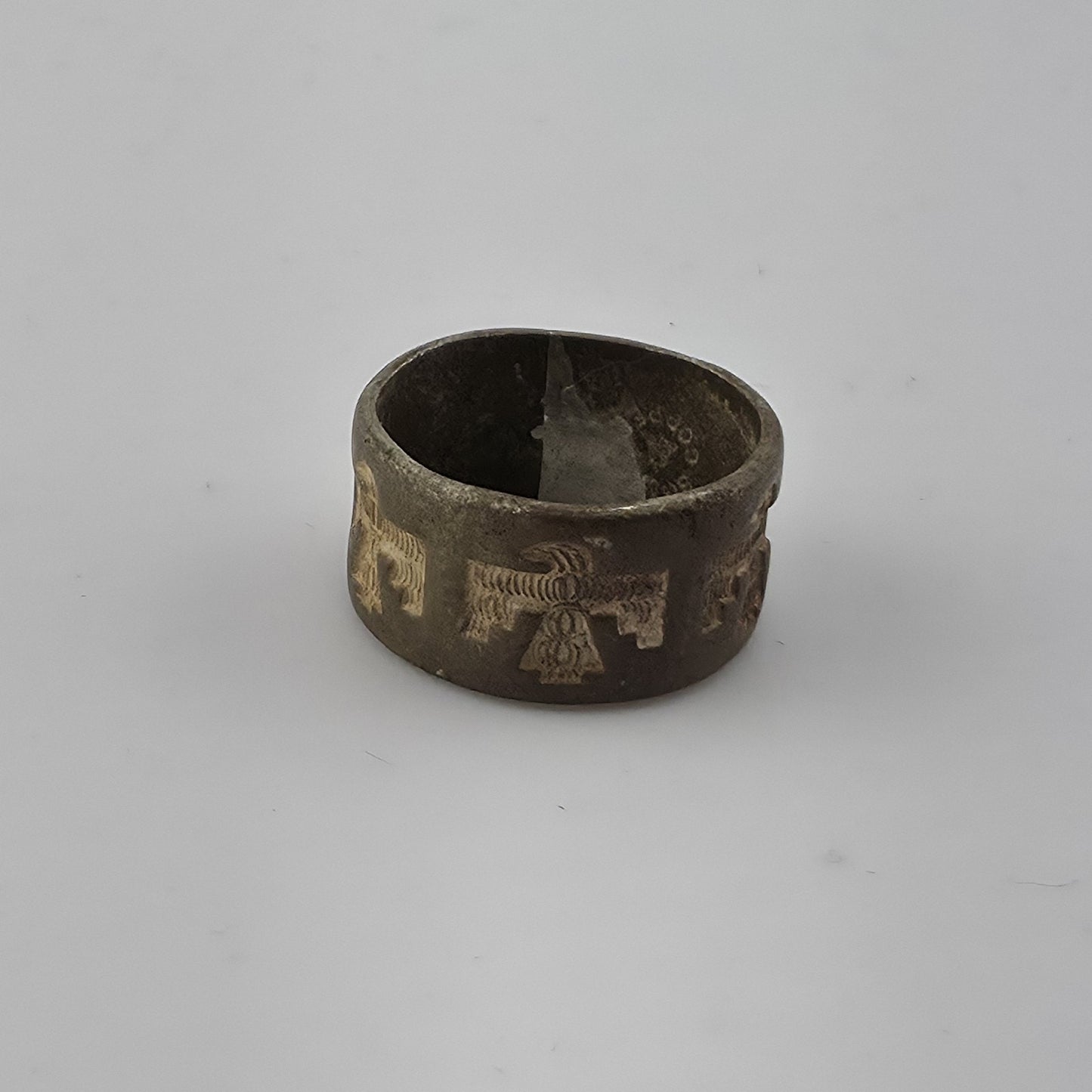 Vintage Navajo Copper Thunderbird Band Ring Size 6 Southwestern Tribal Boho