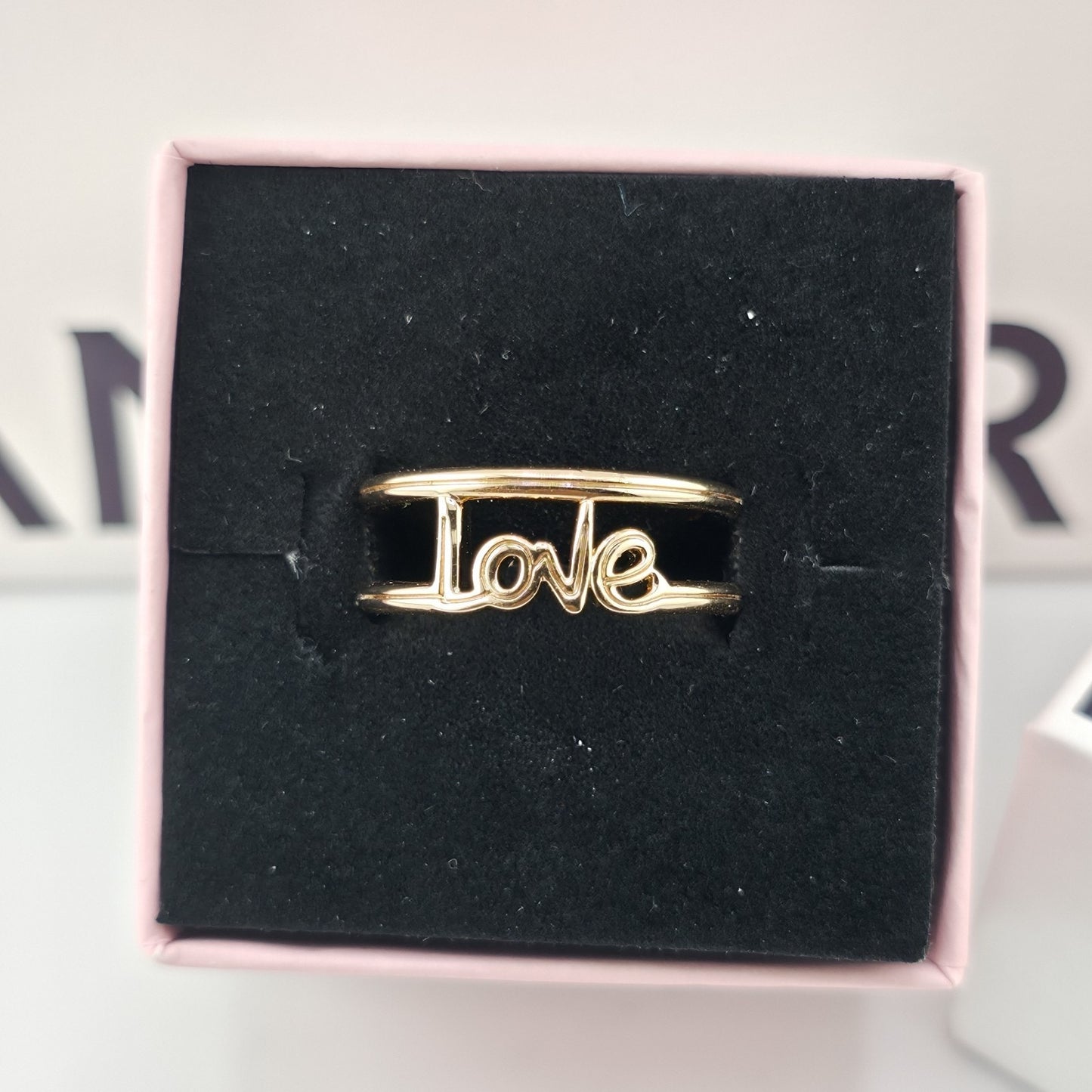 Pandora ME 14K Rose Gold Plated Love Open Band Ring Size 8 Retired ALE New