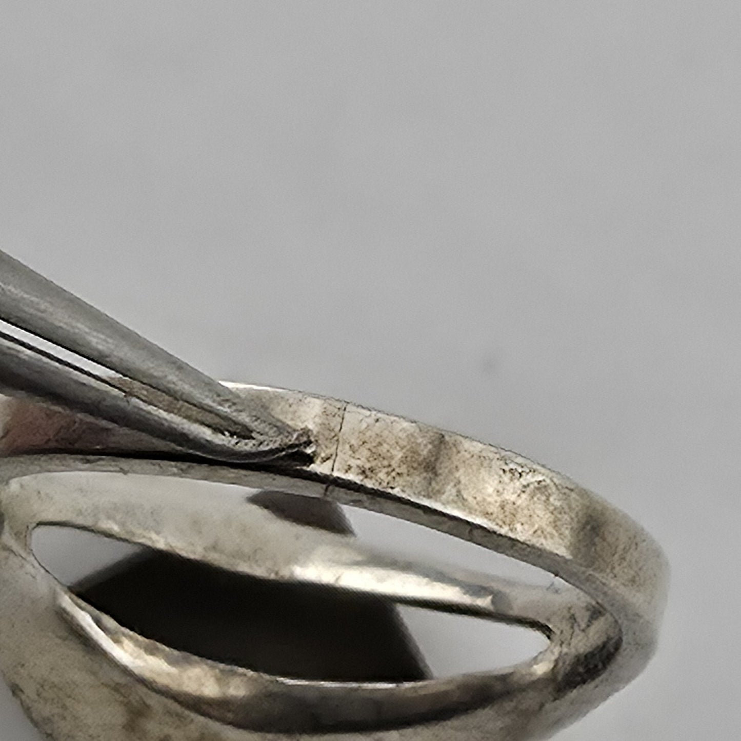 Vintage Sterling Silver Garnet Ring Size 3.5 Mid Century Modernist Geometric