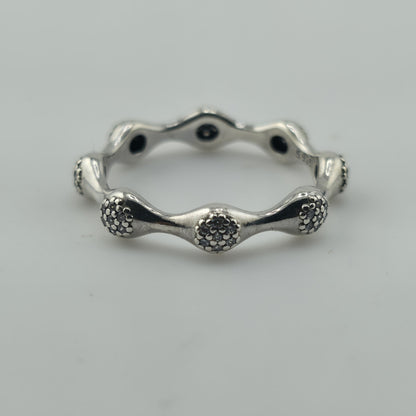 Pandora Pave LovePods Ring Size 9 Sterling Silver CZ Modern Designer 925 ALE