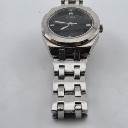 GUESS Women's Stainless Steel Silver Black Dial 27mm Watch U85004L1 6"