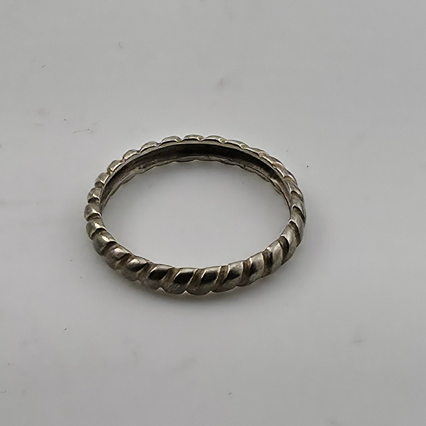 Sterling Silver 925 Twisted Wire Cable Ring Size 9 Minimalist Band Stackable