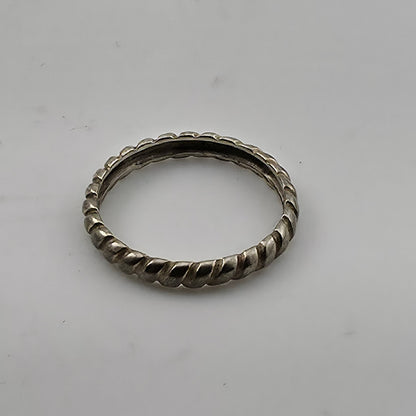 Sterling Silver 925 Twisted Wire Cable Ring Size 9 Minimalist Band Stackable