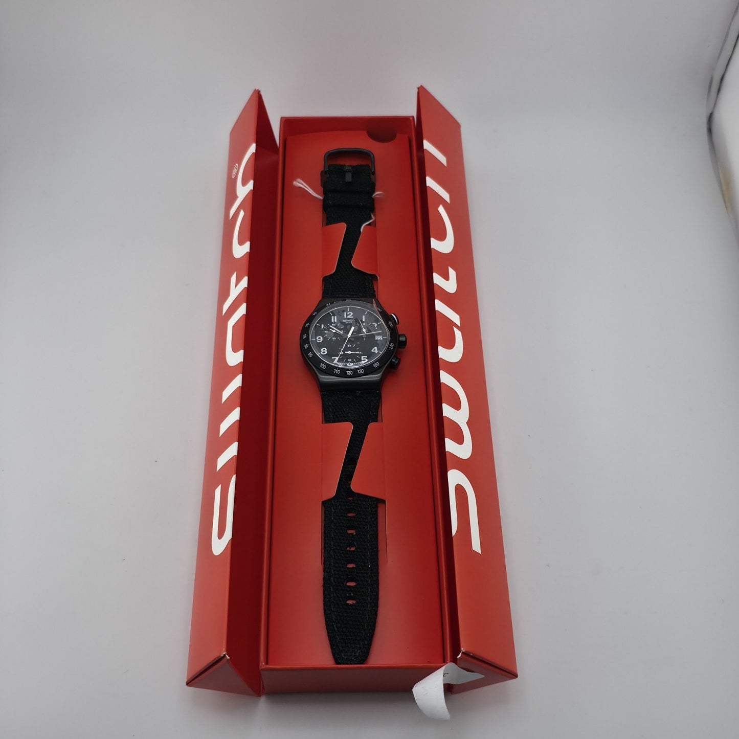 Swatch Destination NYC YVB402 Irony Chronograph Black Watch Box New