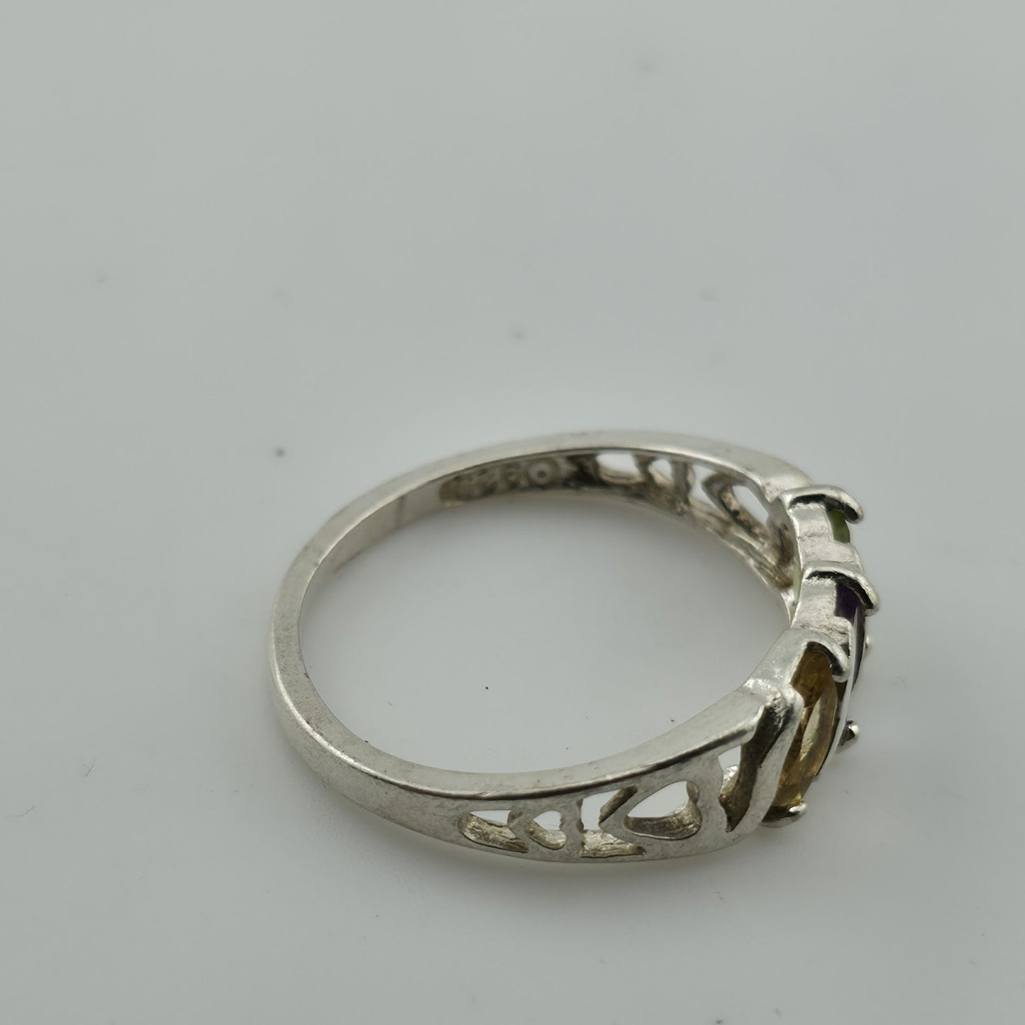 Sterling Silver 925 Avon Birthstone Ring Size 8.75 Vintage Colorful Dainty Stack