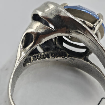 Noa Zuman Sterling Silver Blue Stone Ring Size 9 925 Statement Cocktail Ring