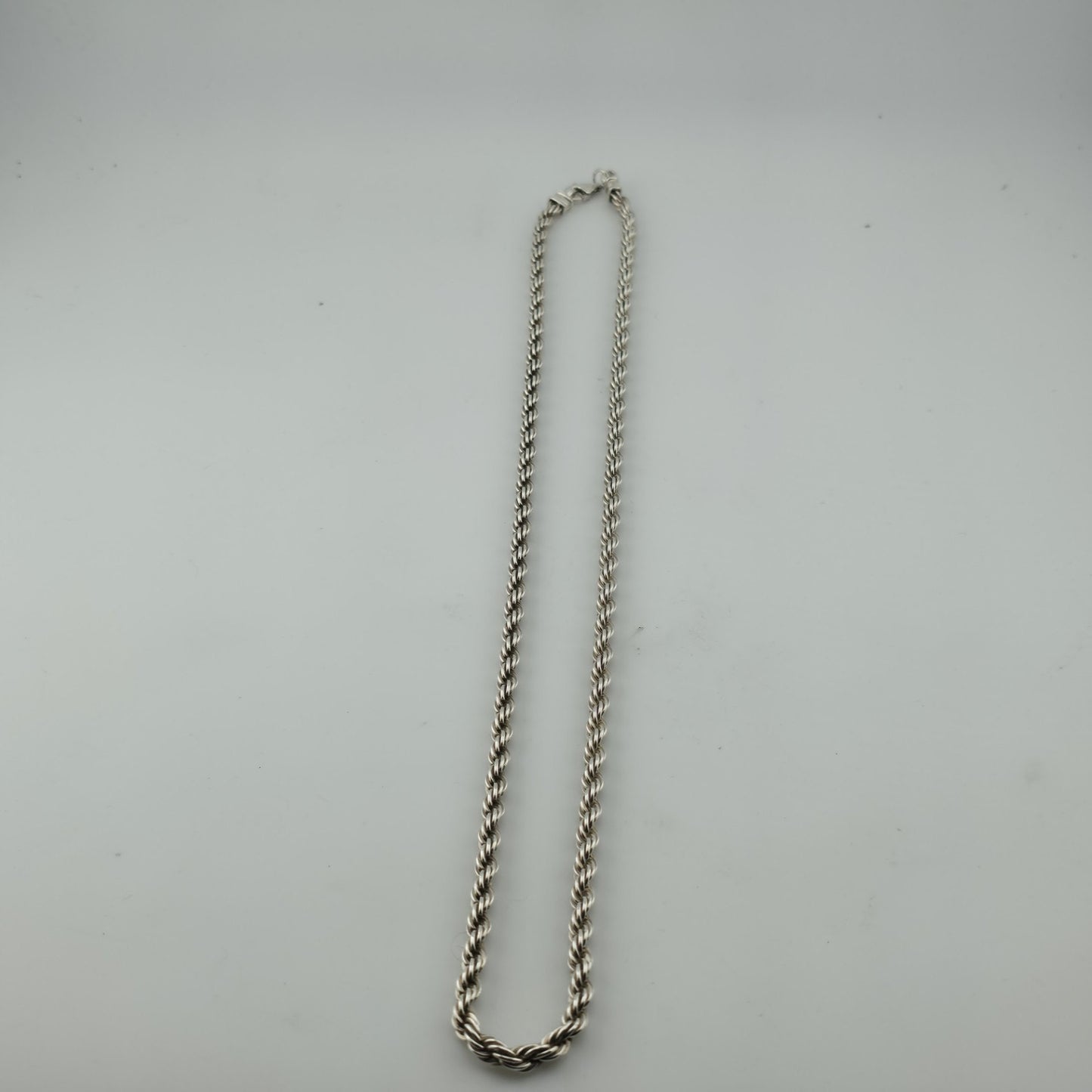 Solid Sterling Silver 925 Rope Chain Necklace 24” 47.2g Heavy Twist Link Italy
