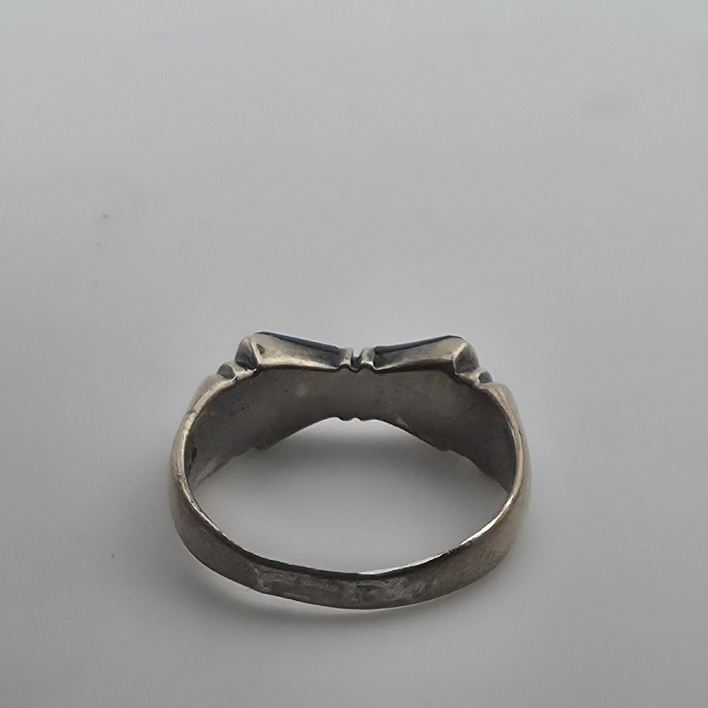 Vintage Sterling Silver Black Onyx Bow Tie Ring Size 7 Southwestern Style Cute