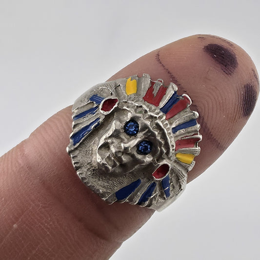 Vintage Sterling Silver Chief Head Ring