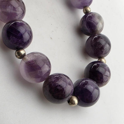 Purple amethyst gemstone beaded stretch