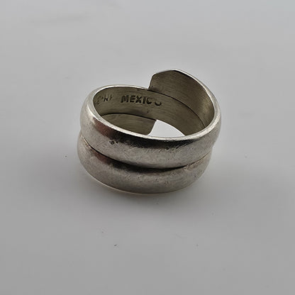 Vintage Mexico 925 Sterling Silver Wrap Ring Size 7 Modernist Coil Band 1m34 Mcm
